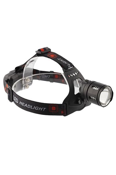 Depox Ideallstore® Headlamp, Hiking Ranger, Zoom, Interchangeable Intensity, Aluminum, Black