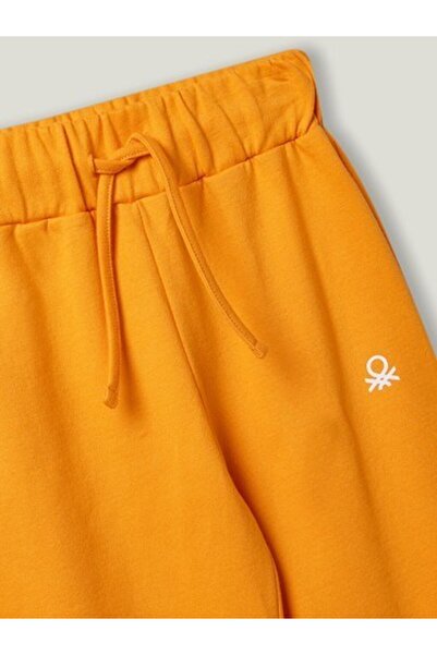 Benetton Beli Lastikli Baskılı Pamuklu Kız Çocuk Eşofman Altı Bnt-g0165 B
