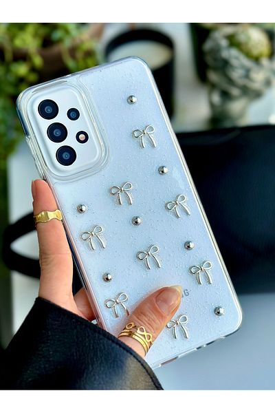 Go Aksesuar جراب سيليكون متوافق مع Galaxy A23 ثلاثي الأبعاد بتصميم عقدة لعبة صغيرة