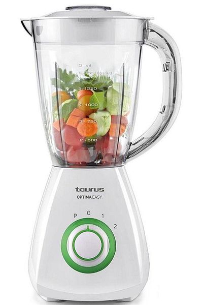 Taurus Blender de masa Taurus Optima Easy, 450 W, 1.5 l, 2 viteze + Turbo (Alb)
