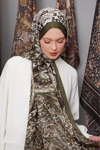 Levidor Indian Silk Shawl Dark Green 411-08