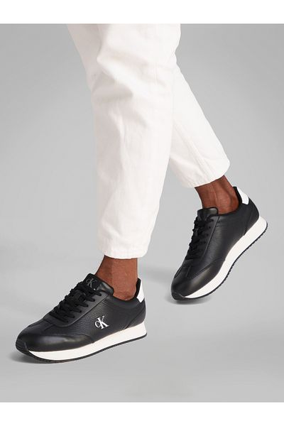 Calvin Klein Calvin Klein Men Black/Bright White Low Top Runner Laceup Sneakers