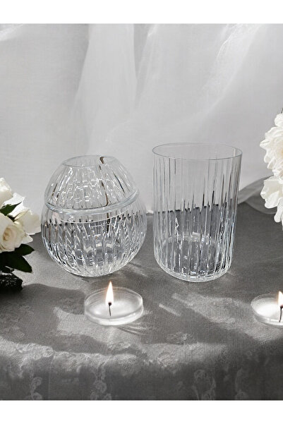 AYZ HOME Glass Napkin Holder and Dump - Cut Crystal