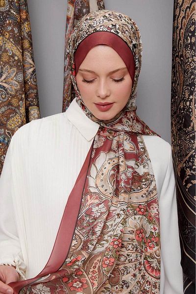 Levidor Indian Silk Shawl Burgundy 411-11