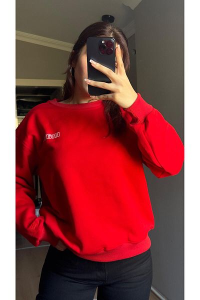 Qenz 3 Thread Sweatshirt -Red