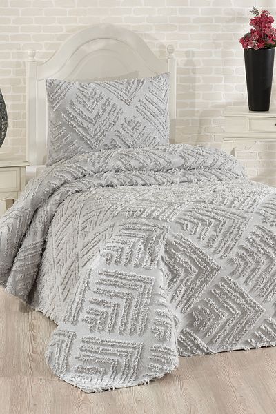 Çeyiz Diyarı Dowry Land Pine 2 Piece Single Pique Set Gray