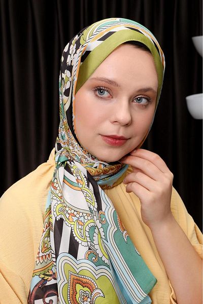 Levidor Indian Silk Shawl Oil Green 504-05