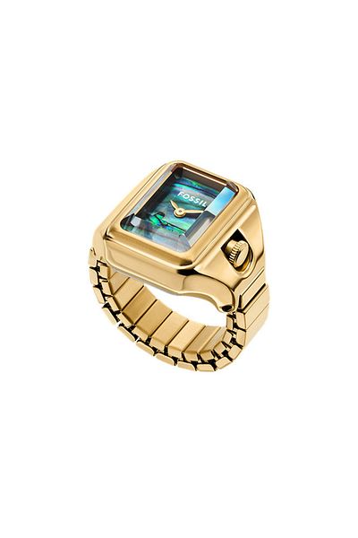 Fossil Raquel Damen-ringuhr Aus Gold Und Schwarzen Perlen Es5411