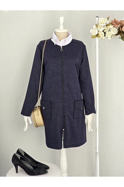 ENDAMIM Large Size Cardigan - with Pockets and Moderate Thickness