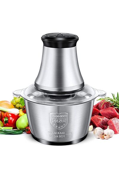 COOYA Electric Meat Grinder, 300W High-Power Stainless Steel Electric Food Chopper With 4 Sharp Blades