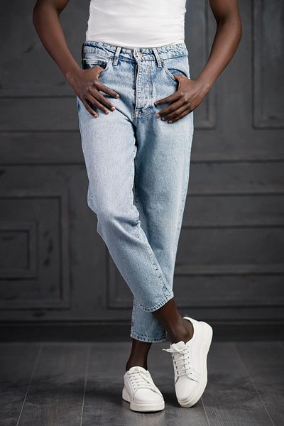 FBI Βαμβακερό Stone Wash Boyfriend (MOM JEAN) Τζιν