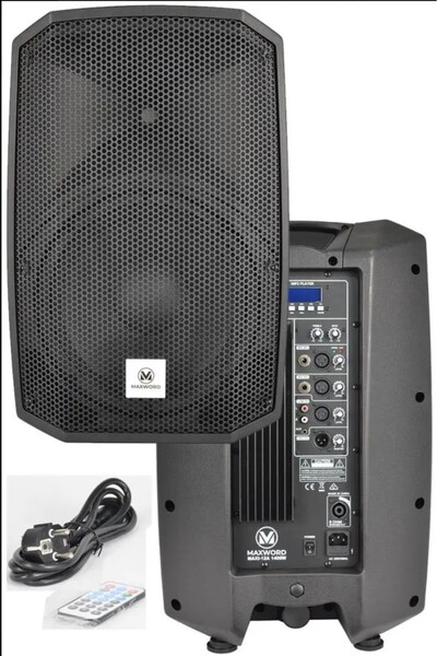 Maxvord Maxi-12a Aktif Kabin Hoparlör 12 Inç H Sınıfı 1200 Watt Bluetooth Usb