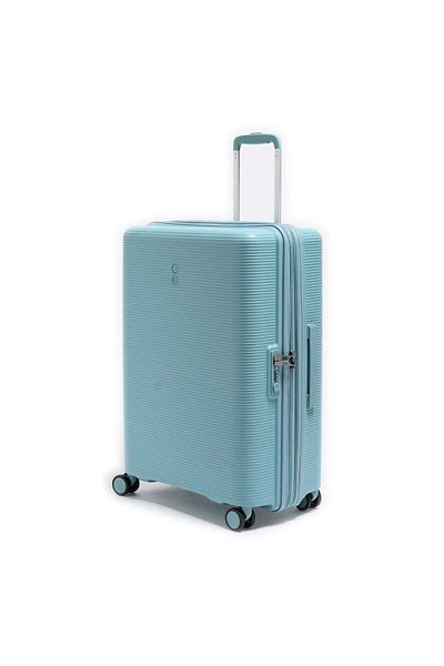 Echolac Forza 75cm 4 Double Wheel Hardcase Expandable Check-in Luggage Trolley Coastal Blue