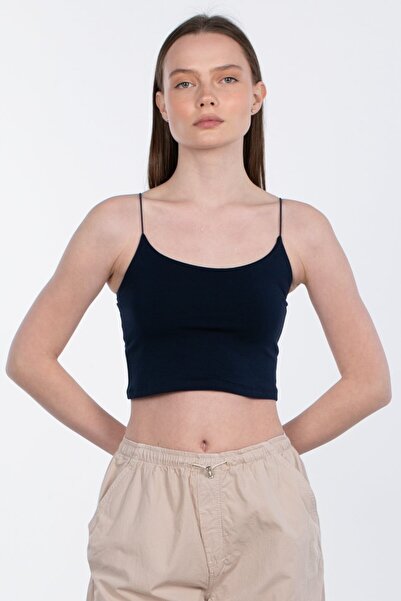 BARRELS AND OIL Crop Body with Rope Straps - Navy Blue