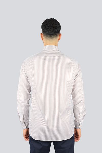 PAUL&SHARK Men's Regular Fit Striped Cotton Long Sleeve White Shirt 25413202 Cf-Va3
