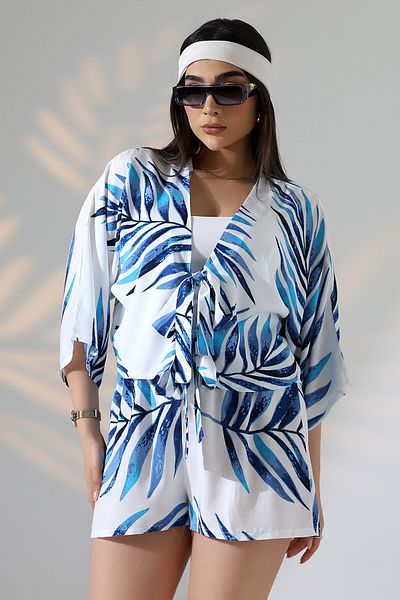 forte bella Ethnic Pattern Shorts Trend Suit