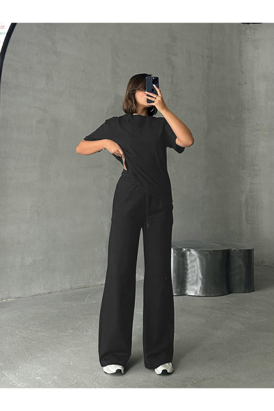 YAKAMEL طقم علوي نسائي مرن من القطن الممشط بخصر عالٍ