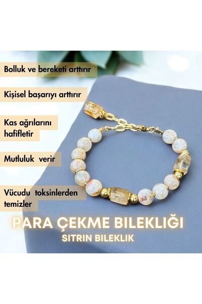 Bonicce Bereket Bilekliği - Sitrin Taşı Gerçek Doğal Taş Bileklik