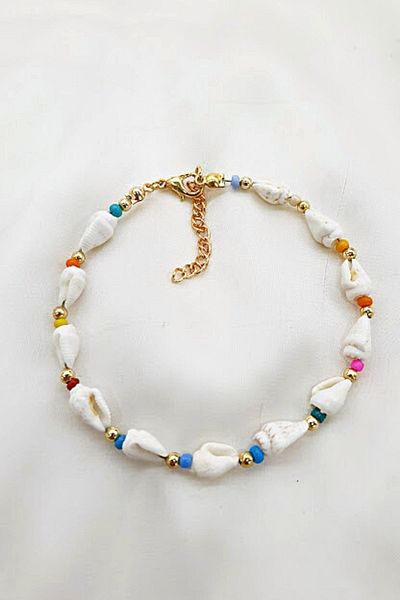 PETEK AKSESUAR Rainbow Seashell Anklet