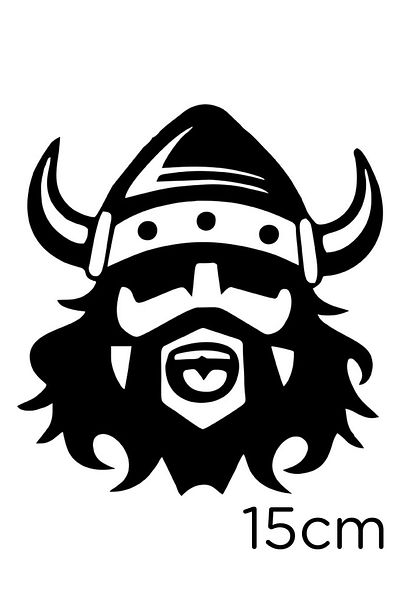 New Jargon Autocolant pentru mașină Angry Rude Bearded Viking Sticking 15cm - Negru