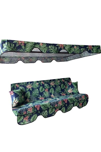 Genel Markalar 3 Kişilik Lüks Salıncak Kılıf Seti Süngersiz Yaprak Desen 164*...
