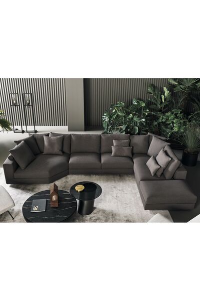 Passion Burlone Özel Tasarım Salon Içi Kanepe Köşe Takımı Modern Oturma Grubu Rahat L Köşe Koltuk Takımı
