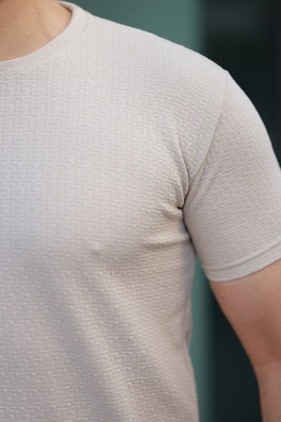 Kokosh moda Ανδρικό μπλουζάκι με κοντομάνικο ζιγκ-ζαγκ σχέδιο