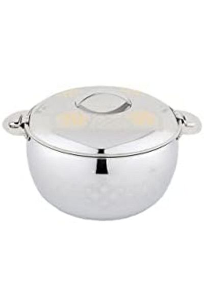 ALSAIF New Hot Food Storage Bowl, Model 1, 2000ml, Silver/gold