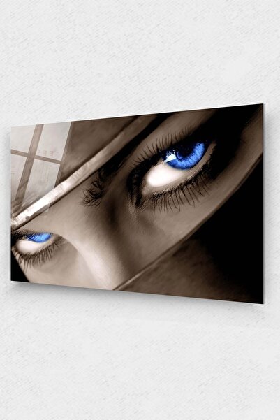 indispensablely Tablou de sticlă cu ochi de femeie, tablou de femeie, decor d...