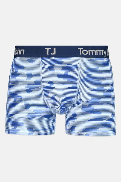 Tommy John Men 2 Pack 4 Inseam Brand Logo Boxer Briefs, Multicolour