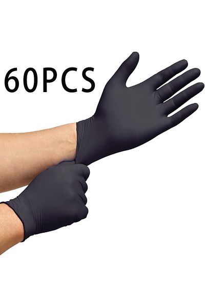 Choice XL 60PCS 30/60/100PCS Disposable black nitrile gloves,waterproof black nitrile gloves for household