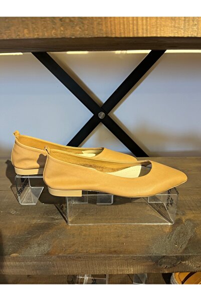 Butik Noble Shoes hakiki deri sivri burun kadın babet