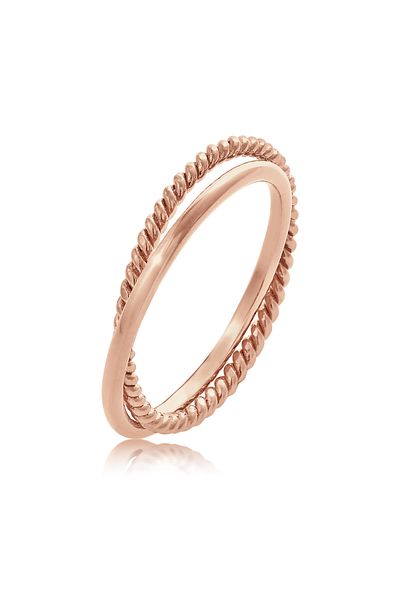 ELLI Klassischer Wasserzeichen-Wickelring aus 925er-Sterlingsilber – Trend Twisted
