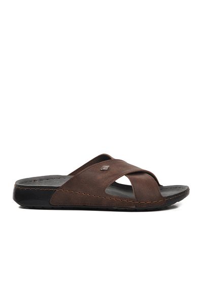 AYAKMOD 80-959 Brown Men's Comfortable Lightweight Summer Slippers Home Slippers
