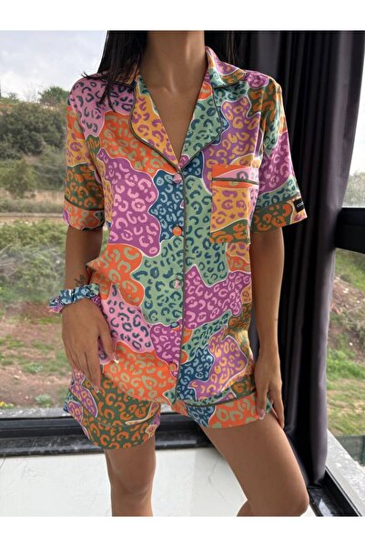 COCCOLARSI İpek Saten Şortlu Pijama Takımı-S