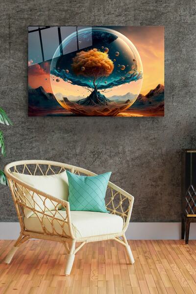 Genel Markalar Gold Ağaç Cam Tablo, Dekoratif Cam Tablo