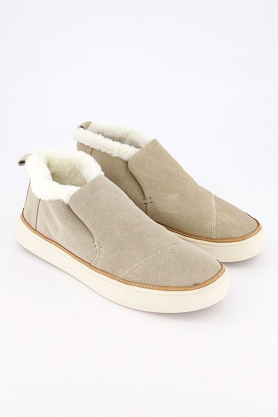 Toms Women Paxton Suede Sneaker W And Faux Fur Linning, Grey