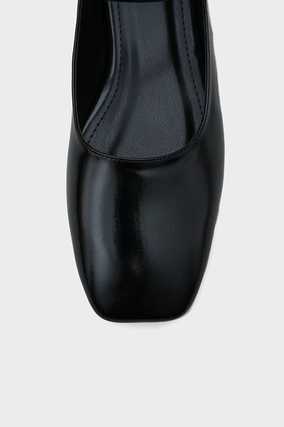 Capone Outfitters Marj Jane Ballerinas für Damen in Mattschwarz mit stumpfer Zehenpartie und Band