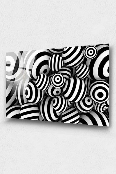 aylintac Tablou 3D cu bile de sticlă, pictură abstractă, decor de perete, pic...