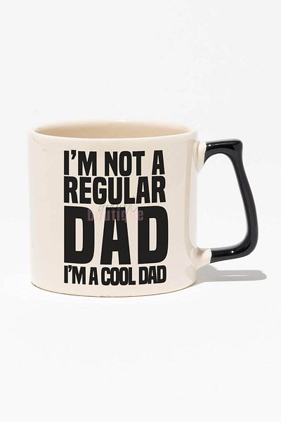 qoeuyl boutique كوب سيراميك حديث بمقبض أسود - كوب عيد الأب مطبوع عليه Cool Dad