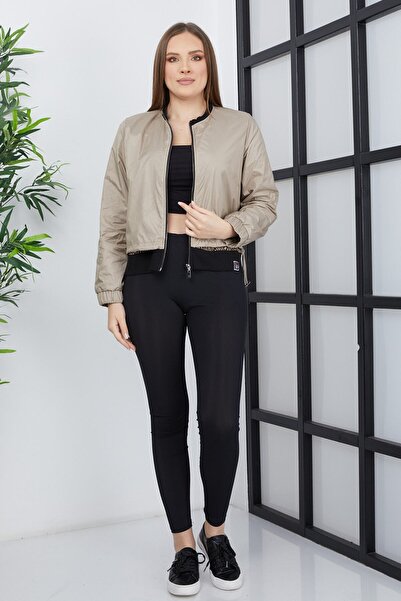 Banadamoda Γυναικείο αθλητικό μπουφάν με διπλό ύφασμα με φερμουάρ