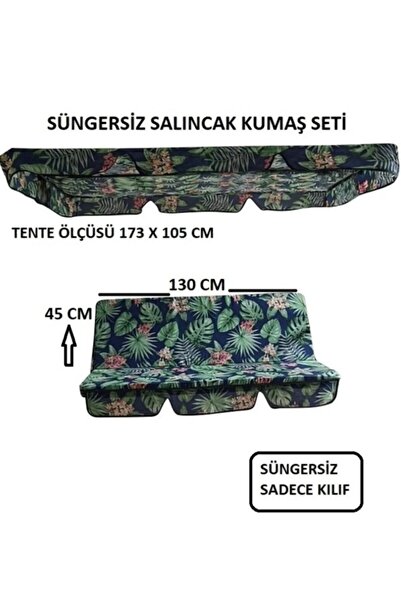 kapella 2 Kişilik Lüks Salıncak Kılıf Seti Süngersiz Yaprak Desen 130*45
