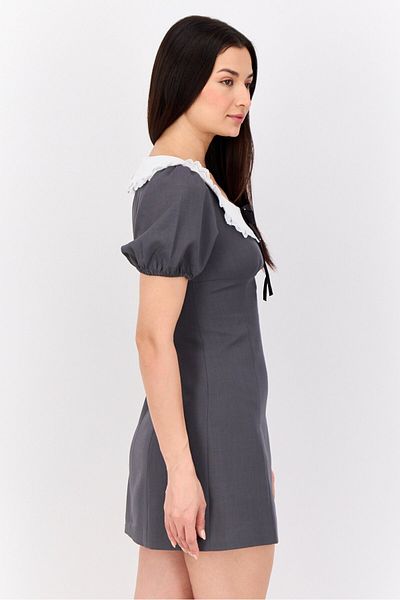 Steve Madden Women Solid Mini Causal Dress, Grey