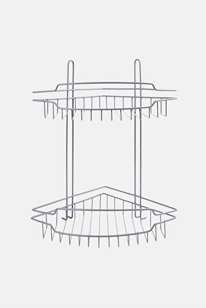 AMG Metal 2 Tier Corner Organizer, Grey