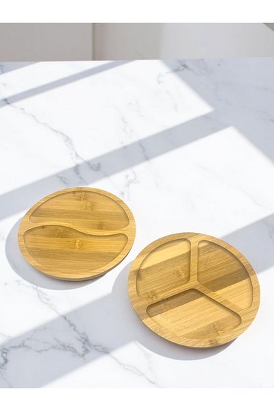 CİHO Bamboo Wooden Presentation Plate 20 cm (Vivatti)