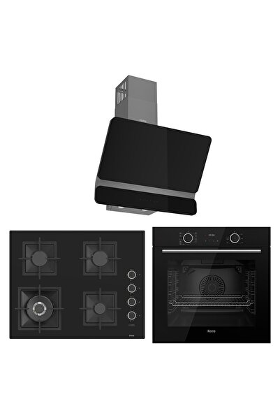 Ferre Fryart Sc serisi Wok'lu Siyah 3'lü Ankastre Set ( xe63cs-sc405-d080 )