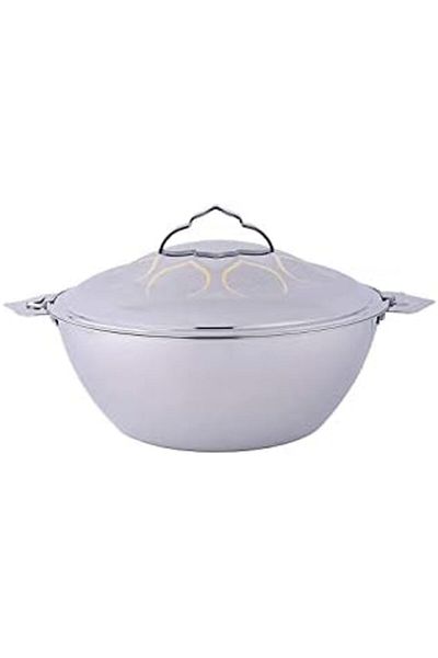 ALSAIF Stainless Steel Circular Hot Pot Pradeep Afnan By Al Saif, Silver, 2000 ml