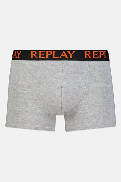 Replay Men 2 Pack Brand Logo Trunk, Grey