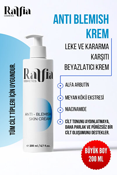 Raffia Cosmetics Beyazlatıcı Krem 200 ml Aydınlatıcı Cilt Tonu Eşitleyici ve ...
