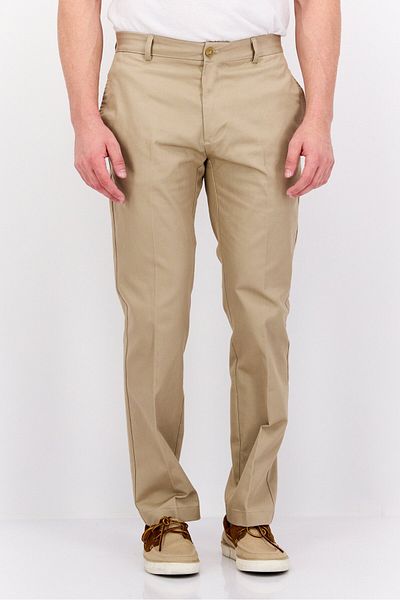VAN HEUSEN Men Straight Fit Solid Pant, Khaki